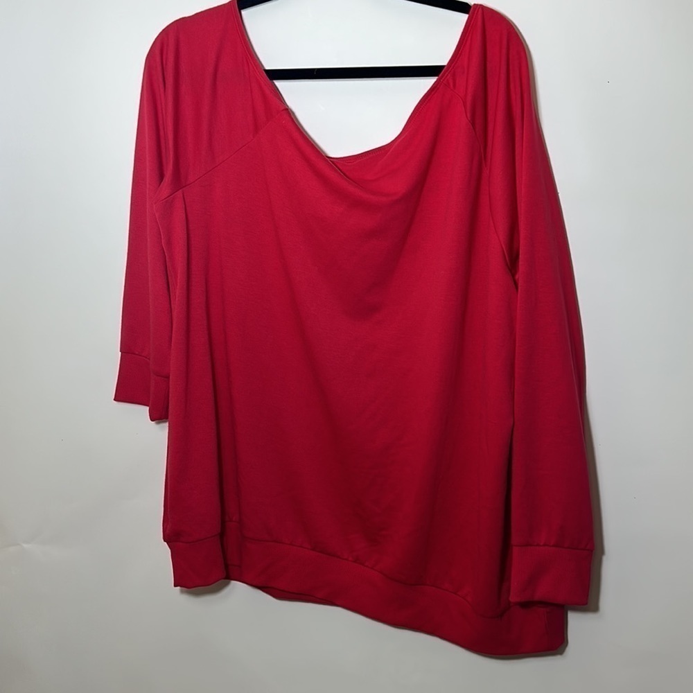 Torrid 2 OFF-SHOULDER Light WEIGHT FRENCH TERRY EMBROIDERED SWEATSHIRT - Picture 10 of 10